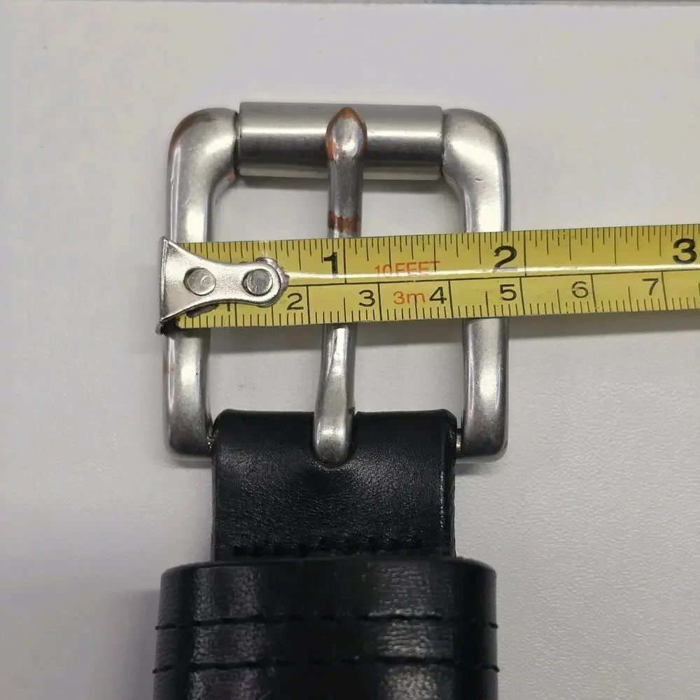 Duluth Trading Co Black Italian Adjustable Leather Belt Sz 46 Men 11019 Lifetime